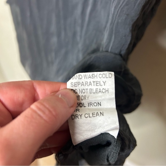 Carla Conti Gray Silk Ruffled Tiered Long Sleeve Dress Medium - Picture 7 of 8